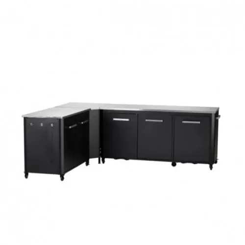 Usine Directe Cuisine extérieure modulable avec angle – modules 180 cm et 120 cm – plan inox – Cozze
