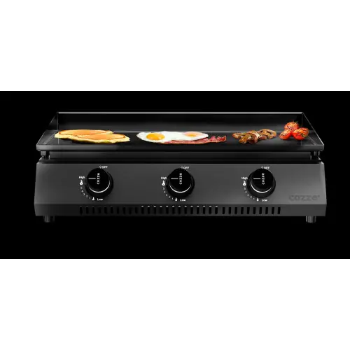 Plancha gaz G-700 6,6 kW - surface antiadhésive 66,5 x 35 cm - thermomètre inclus - Cozze Meilleur Choix