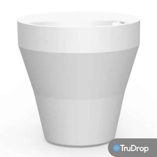 Quantité Limitée Pot rond blanc Rim de 56 cm avec TruDrop One - Crescent Garden