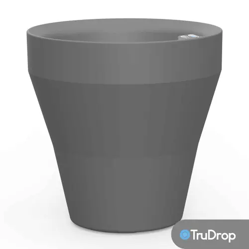 Produit De Marque Pot rond gris Rim de 46 cm avec TruDrop One - Crescent Garden