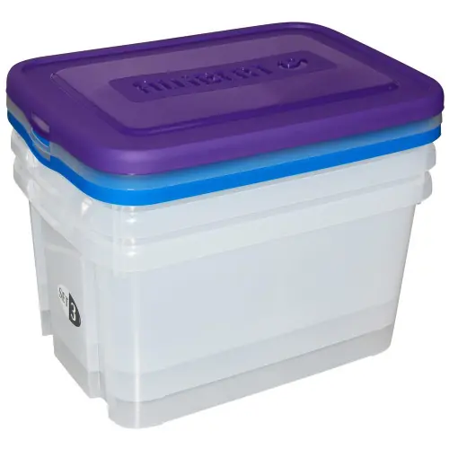 Lot de 3 boites de rangement Handy 50l, l.56 x P.40 x H.28 cm - CURVER Prix Choc