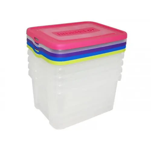 Offre Limitée Lot de 5 boîtes de rangement polypropylène l.44.8 x P.34.5 x H.22.5 cm, 25 l – CURVER