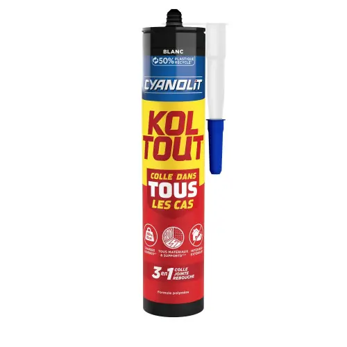 Colle blanche, koltout CYANOLIT, cartouche 290 ml - CYANOLIT Prix Choc