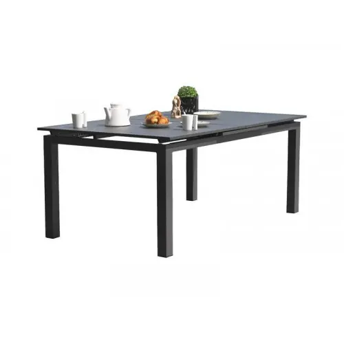 Bon Marché Table en aluminium Miami gris anthracite 180/240X100 – DCB GARDEN