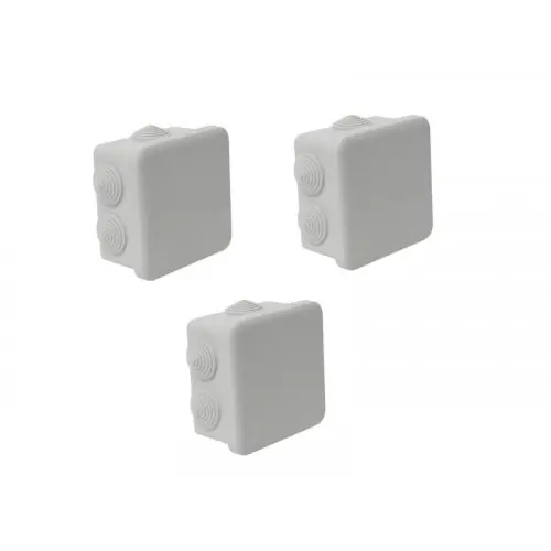 Lot De 3 Boîtes De Dérivation Étanche En Saillie - 105x105x55 - 5 Entrées - DEBFLEX Pas Cher