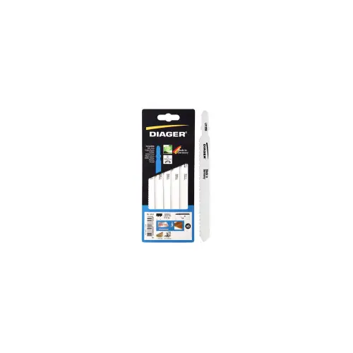 Lames de scie sauteuse bi-metal pour bois cloute L012S5 5 lames 116 / 91 mm (2,0 mm) ‘T‘ Coupe en force - Diager Offre Du Jour