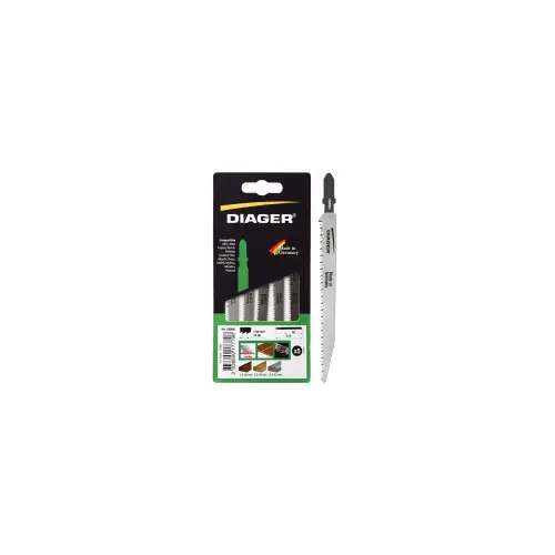 Satisfait Ou Remboursé Lames de scie sauteuse hcs pour lamines et stratifies L008W5 5 lames 117 / 91 mm 13 tpi (2,0 mm) ‘T‘ Coupe nette en haut - Diager