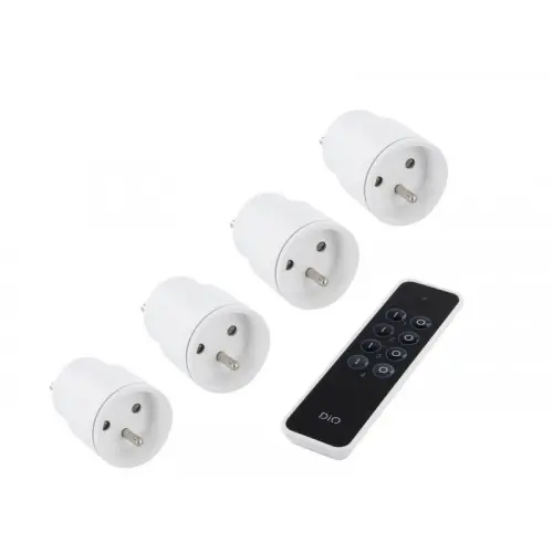 Promotion Saisonnière Lot De 3 Prises Télécommandables + 1 Gratuite Intérieures Dio, 2300 W - DIO