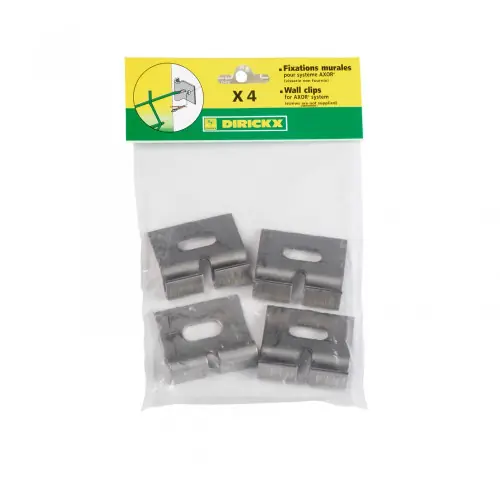 Lot de 4 attaches murales à fixer Axor gris inox, H.2 x l.12 x P.9 cm – DIRICKX Vente Flash