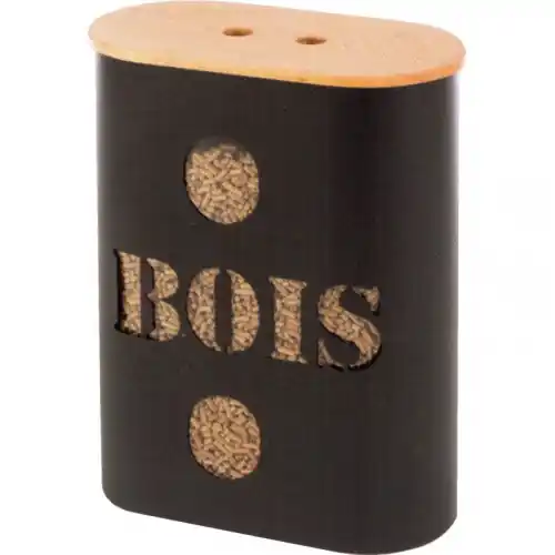 Réservoir à granulés à indicateur de réserve – 15kg max – modèle SEQUENCE – acier noir – Dixneuf Paiement Sécurisé
