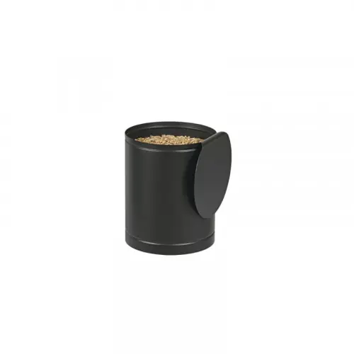 Réservoir à granulés cylindrique - jusqu‘à 25kg - acier noir - Dixneuf Jusqu'à Épuisement Des Stocks