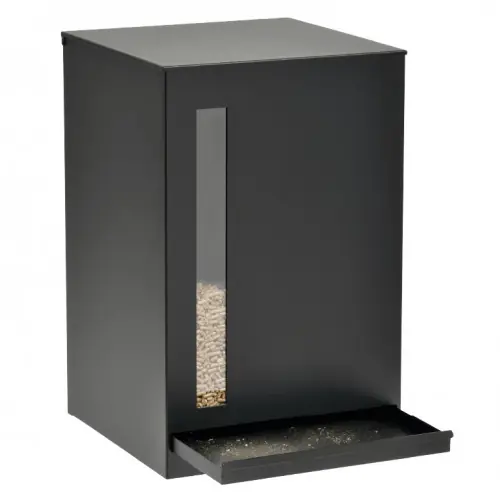 Meilleure Vente Reservoir à granulés jusqu‘à 50kg – modèle TITAN+ – P.42xl.40xH.63 cm – acier noir – Dixneuf