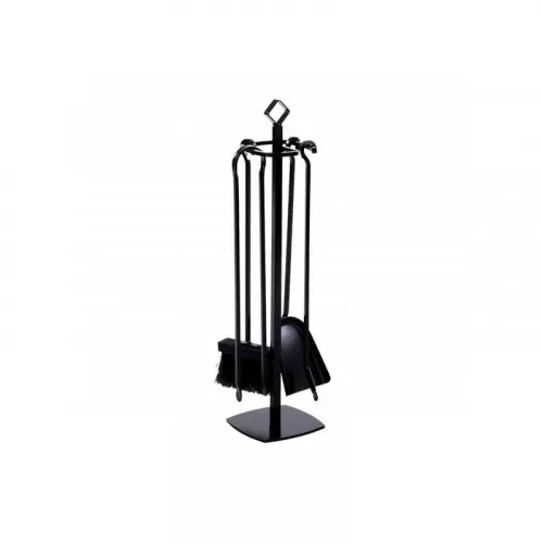 Promotion Saisonnière Serviteur de cheminée avec bac à cendres – modèle LOSANGE – acier noir – accessoires inclus – Dixneuf