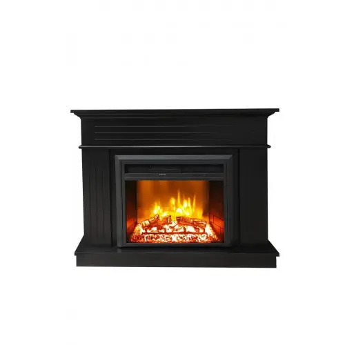Achat Immédiat Cheminée électrique décorative – ALEGRE STRIPED NOIR – 1800W – LED – 109 cm – DLC Home