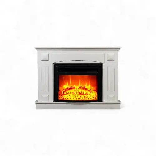 Meilleur Choix Cheminée électrique décorative blanche - SANTORINI EF 4 - 1800W - télécommande - effet flame - DLC Home