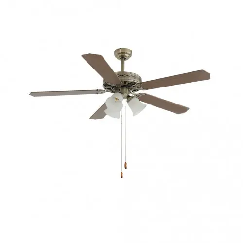 Commander Vite Ventilateur de plafond 132 cm bronze antique - 5 pales avec 3 éclairages E27 - DLC Home