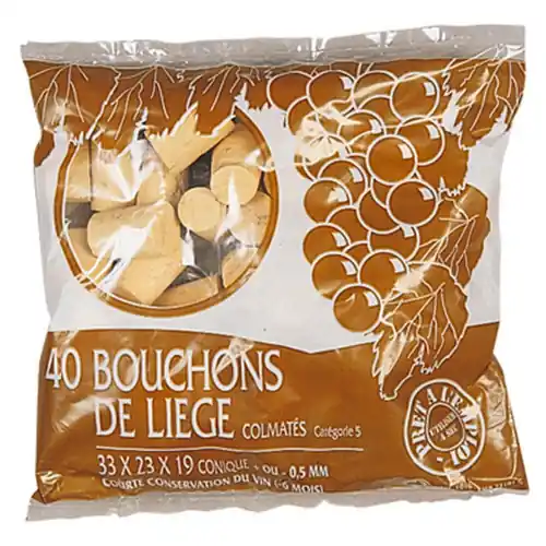 Sachet de 40 bouchons coniques en liège – DUHALLE Commander Maintenant