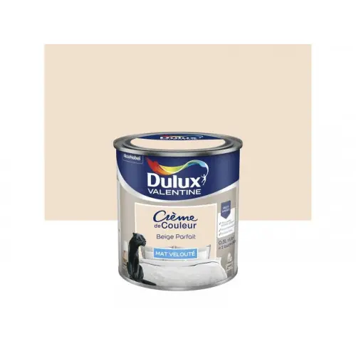 Peinture beige parfait mur, boiserie Creme de couleur DULUX VALENTINE mat 0.5 l - DULUX VALENTINE Jusqu'à Épuisement Des Stocks