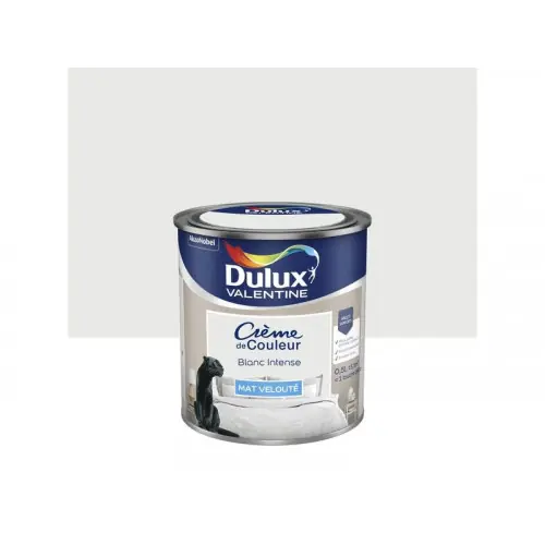 Seulement Aujourd'hui Peinture blanc intense mur, boiserie Creme de couleur DULUX VALENTINE mat 0.5 l - DULUX VALENTINE