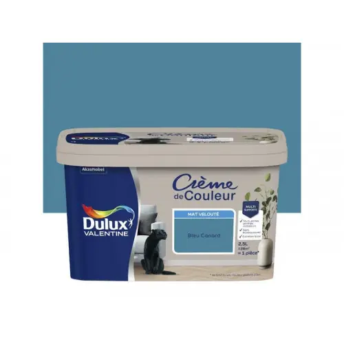 Paiement Sécurisé Peinture bleu canard mur, boiserie Creme de couleur DULUX VALENTINE mat 2.5 l - DULUX VALENTINE