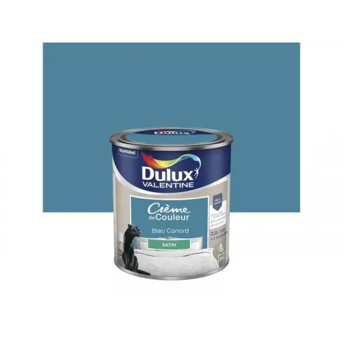 Bon Plan Peinture bleu canard mur, boiserie Creme de couleur DULUX VALENTINE satine 0.5 l – DULUX VALENTINE