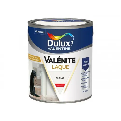 Achat Immédiat Peinture boiserie blanc brillant DULUX VALENTINE Valenite 2l – DULUX VALENTINE