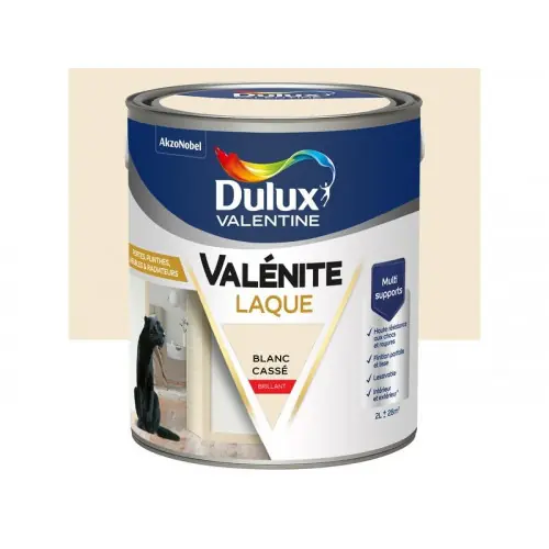 Promotion Peinture boiserie blanc casse brillant DULUX VALENTINE Valenite 2l - DULUX VALENTINE