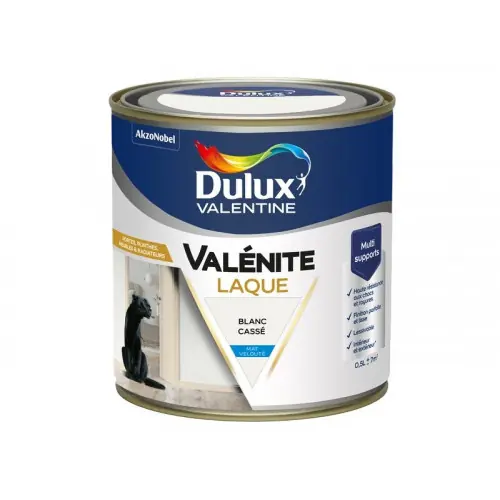 Peinture boiserie blanc mat DULUX VALENTINE Valenite 0.5l - DULUX VALENTINE Haute Qualité