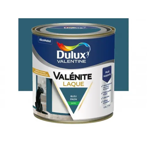 Top Vente Peinture boiserie bleu paon satin DULUX VALENTINE Valenite 0.5l - DULUX VALENTINE