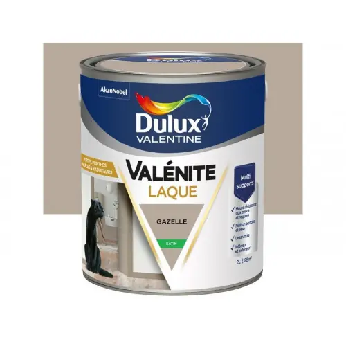 Nouvelle Collection Peinture boiserie gazelle satin DULUX VALENTINE Valenite 2l - DULUX VALENTINE