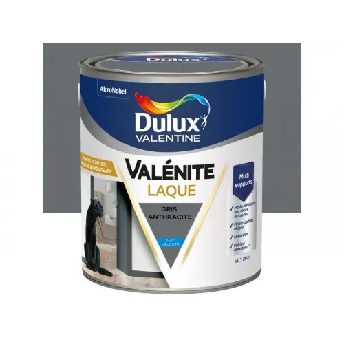 Peinture boiserie gris anthracite mat DULUX VALENTINE Valenite 2l - DULUX VALENTINE Acheter En Ligne