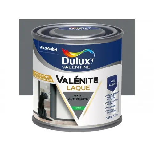 Authentique Peinture boiserie gris anthracite satin DULUX VALENTINE 0.125l – DULUX VALENTINE