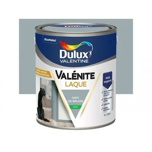 Pas Cher Peinture boiserie gris de brume satin DULUX VALENTINE Valenite 2l - DULUX VALENTINE
