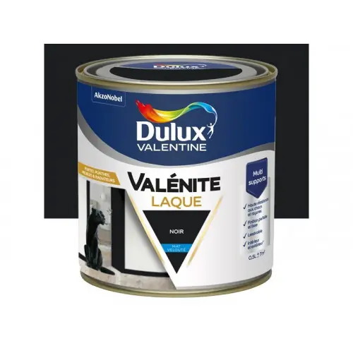 Peinture boiserie noir mat DULUX VALENTINE Valenite 0.5l - DULUX VALENTINE Achat Immédiat