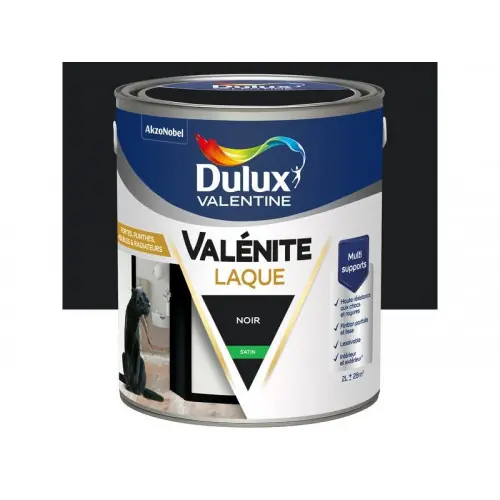 Certifié Peinture boiserie noir satin DULUX VALENTINE Valenite 2l – DULUX VALENTINE