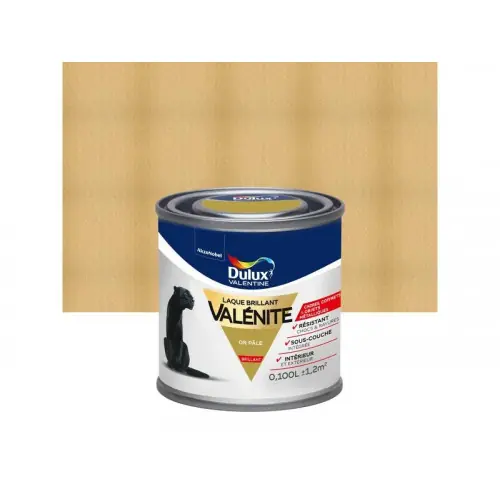 Offre Spéciale Peinture boiserie, radiateur or pale brillant DULUX VALENTINE Valenite 0.1l - DULUX VALENTINE