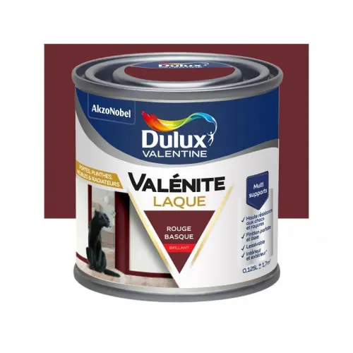 Peinture boiserie rouge basque brillant DULUX VALENTINE 0.125l - DULUX VALENTINE Expédié Aujourd'hui