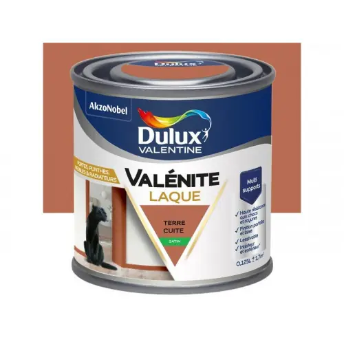 Pas Cher Peinture boiserie terre cuite satin DULUX VALENTINE 0.125l - DULUX VALENTINE
