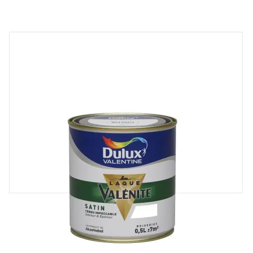 Peinture laque boiserie Valénite blanc satiné 0,5 L - DULUX VALENTINE - DULUX VALENTINE Expédition Rapide