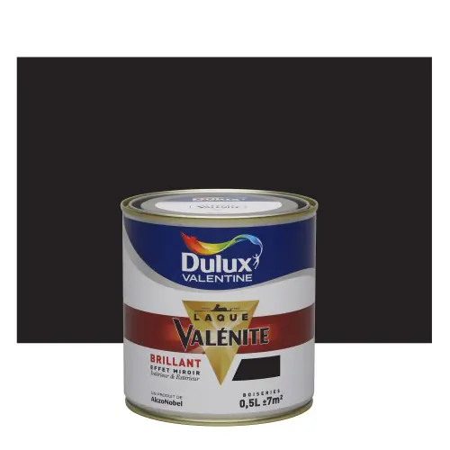 Retour Gratuit Peinture laque boiserie Valénite noir brillant 0,5 L - DULUX VALENTINE - DULUX VALENTINE
