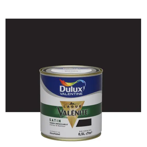 Dernier Modèle Peinture laque boiserie Valénite noir satiné 0,5 L – DULUX VALENTINE – DULUX VALENTINE