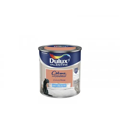 Promotion Saisonnière Peinture mur, boiserie crème de couleur DULUX VALENTINE cuivre rose mat 0.5L - DULUX VALENTINE