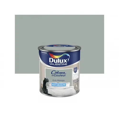 Peinture mur, boiserie crème de couleur DULUX VALENTINE gris alpaga mat 0.5L - DULUX VALENTINE Prix Réduit