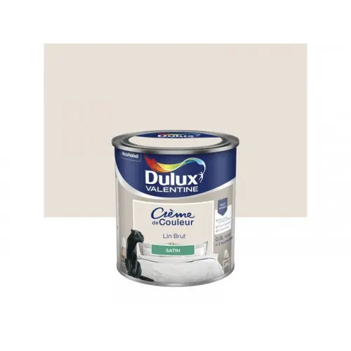 Peinture mur, boiserie crème de couleur DULUX VALENTINE lin brut satiné 0.5L - DULUX VALENTINE Certifié
