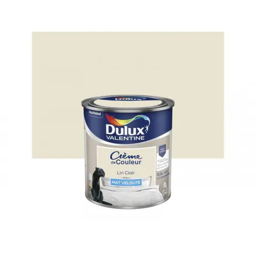 Certifié Peinture mur, boiserie crème de couleur DULUX VALENTINE lin clair mat 0.5L – DULUX VALENTINE