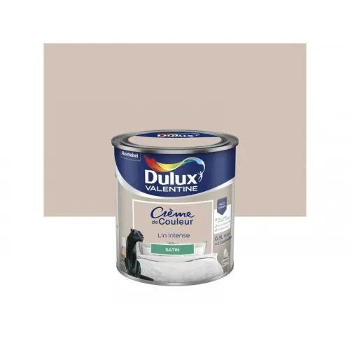 Peinture mur, boiserie crème de couleur DULUX VALENTINE lin intense satiné 0.5L - DULUX VALENTINE Livraison Express