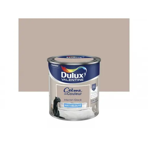 Dernier Modèle Peinture mur, boiserie crème de couleur DULUX VALENTINE marron glacé mat 0.5L - DULUX VALENTINE