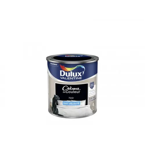 Achat Immédiat Peinture mur, boiserie Crème de couleur DULUX VALENTINE noir mat 0.5 L – DULUX VALENTINE