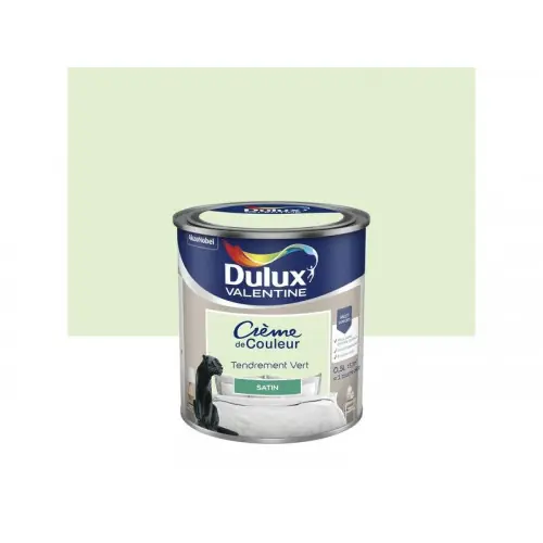 Peinture mur, boiserie Crème de couleur DULUX VALENTINE tendrement vert satiné 0.5 L - DULUX VALENTINE Remise