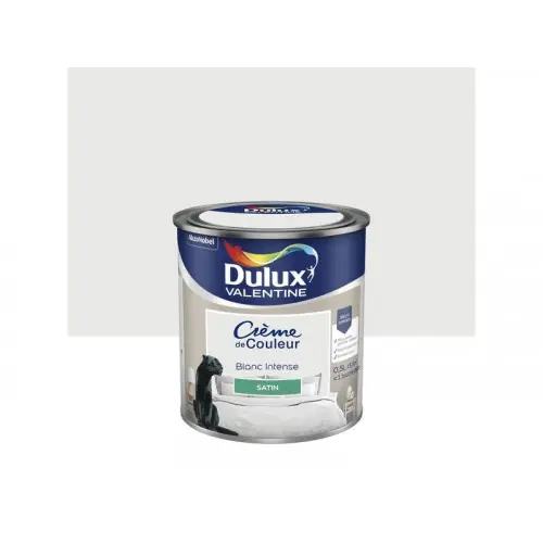 Peinture mur, boiserie et papier peint DULUX VALENTINE blanc intense satiné 0.5L - DULUX VALENTINE Vente Directe